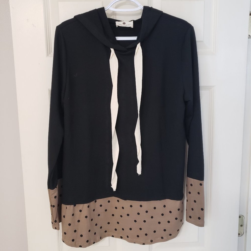 COPY - Polka Dot Tipped Hoodie, NWOT